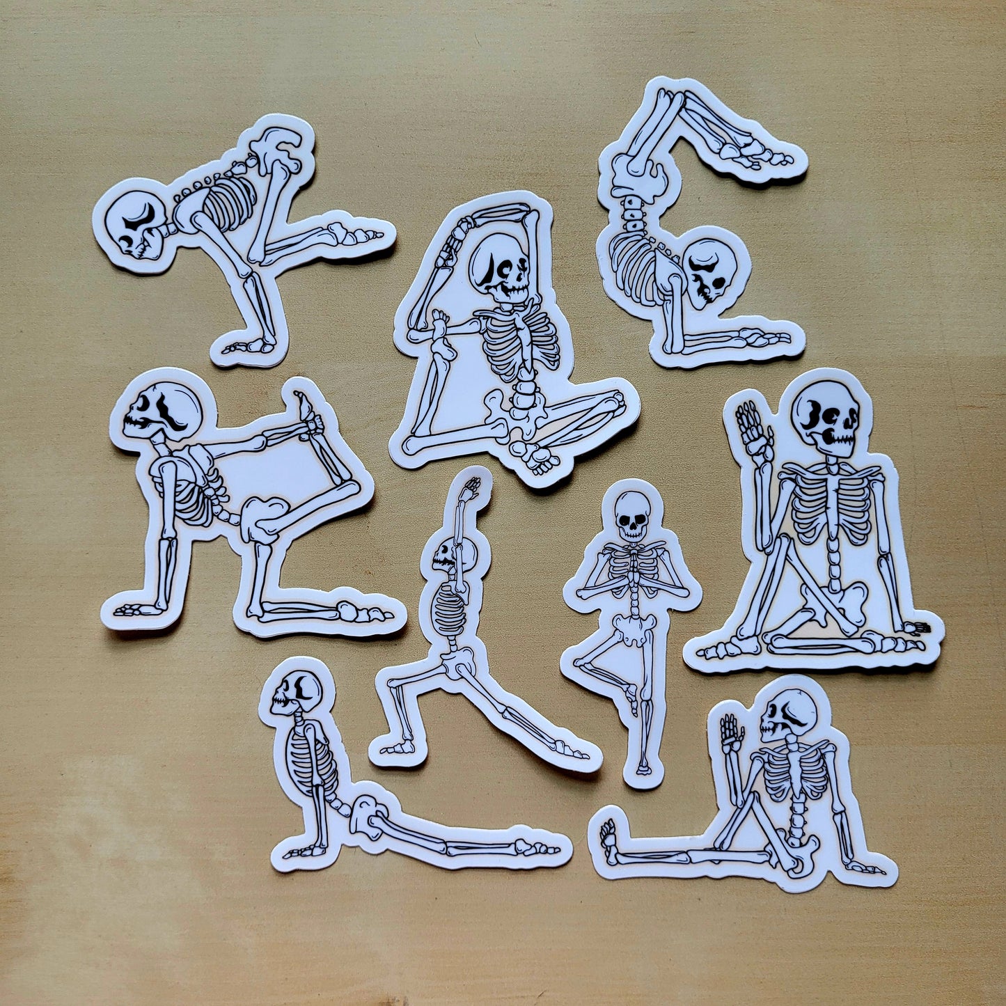 Skeleton Yoga Stickers