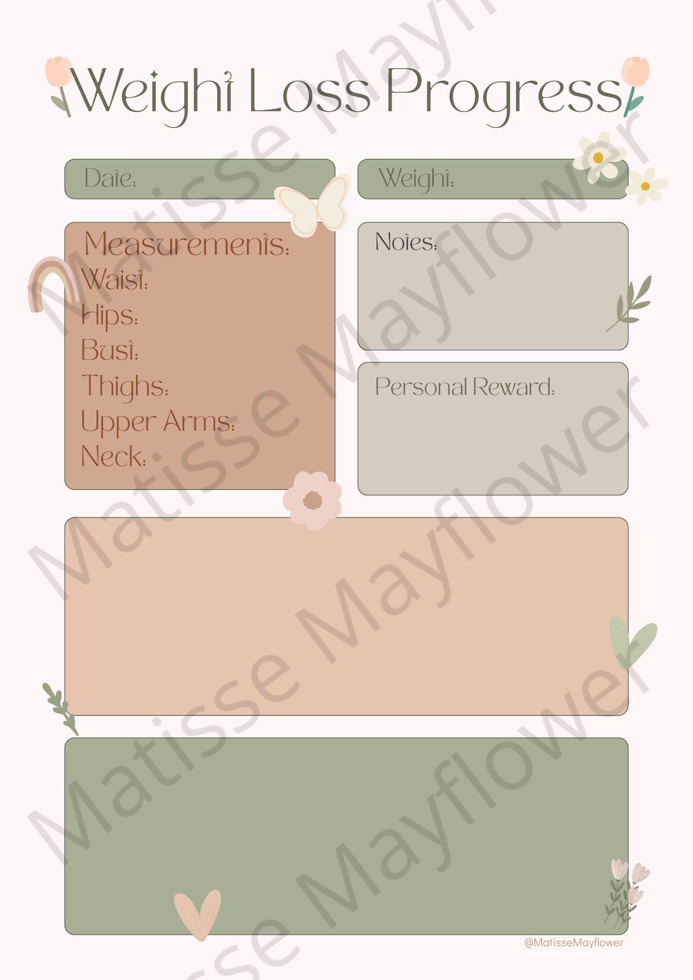 Weight Loss Tracker Journal | Daily Fitness Planner | Health & Wellness Journal