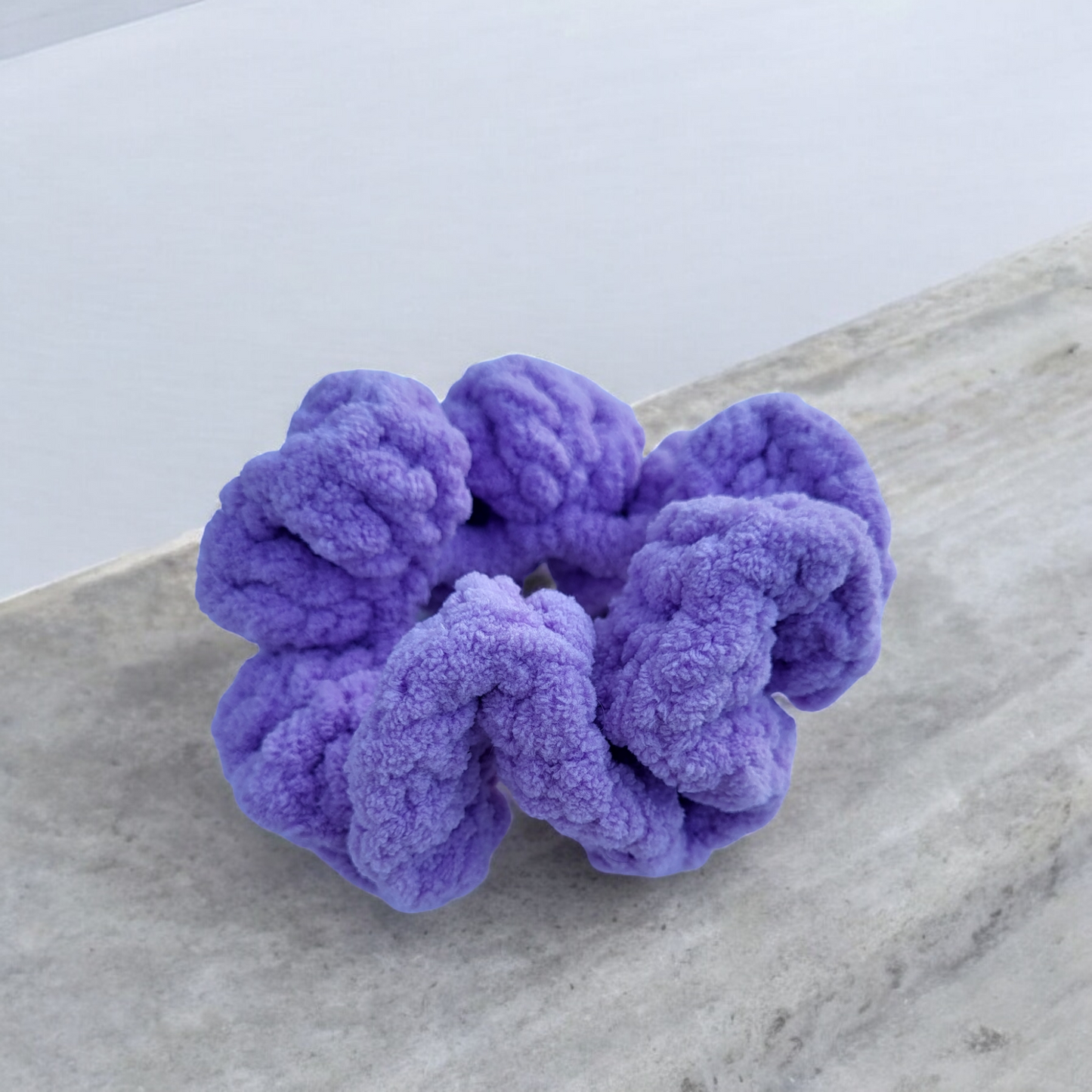 Fluffy Purple Scrunchie