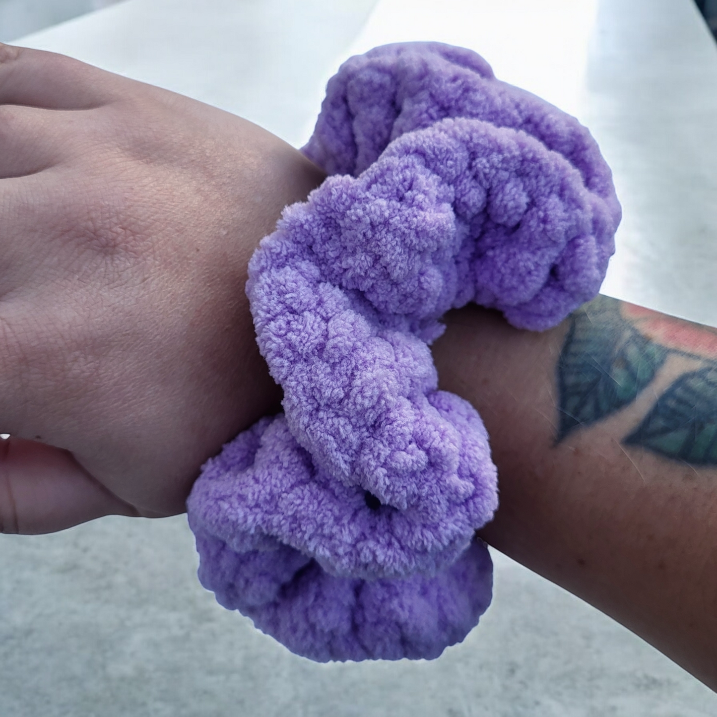 Fluffy Purple Scrunchie