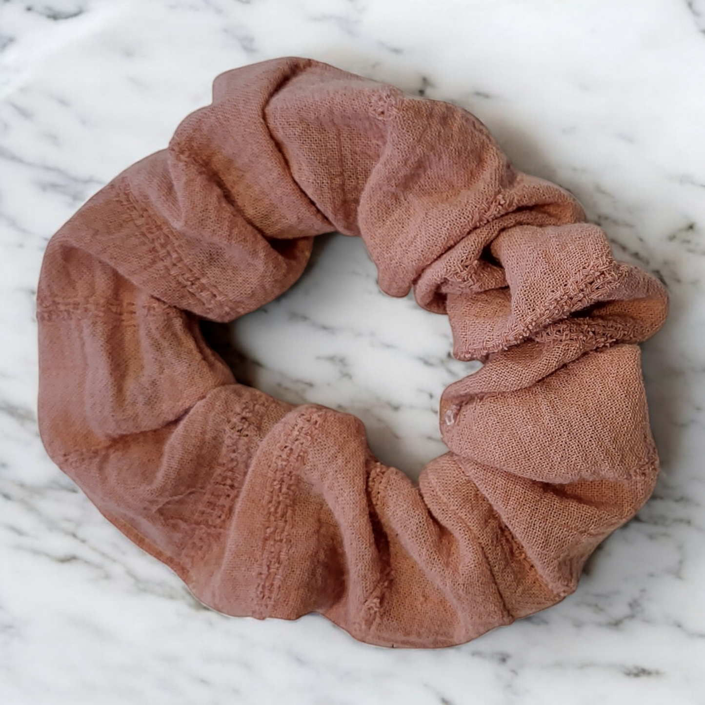 Farmhouse Pink Fabric Scrunchie